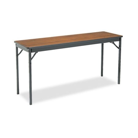 Barricks Mfg Co Barricks, Special Size Folding Table, Rectangular, 60w X 18d X 30h, Walnut/black CL1860WA